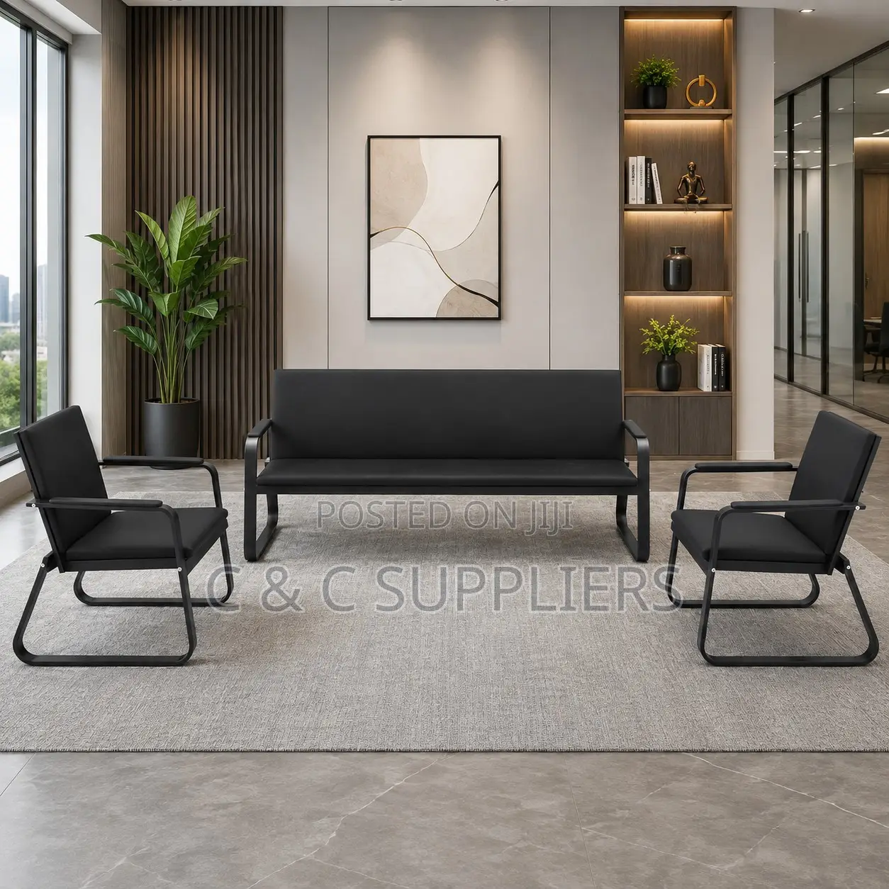 5-Seater Leather Airport Sofa Set