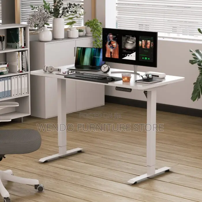 Office Desk; 120cm Adjustable Free Standing Height Desk