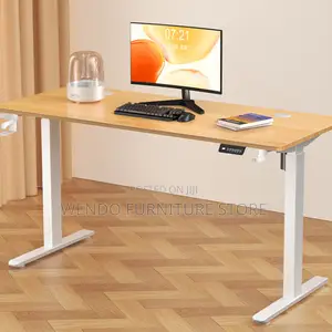 Office Desk; 120cm Adjustable Free Standing Height Desk