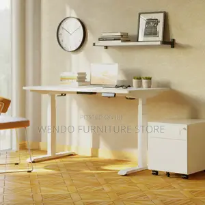 Office Desk; 120cm Adjustable Free Standing Height Desk