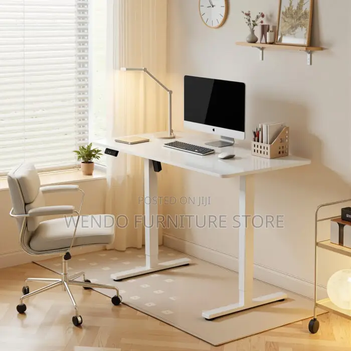 Office Desk; 120cm Adjustable Free Standing Height Desk