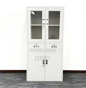 Office Cabinet:2-Door Steel Office Cabinet With Fixed Lockable Drawers