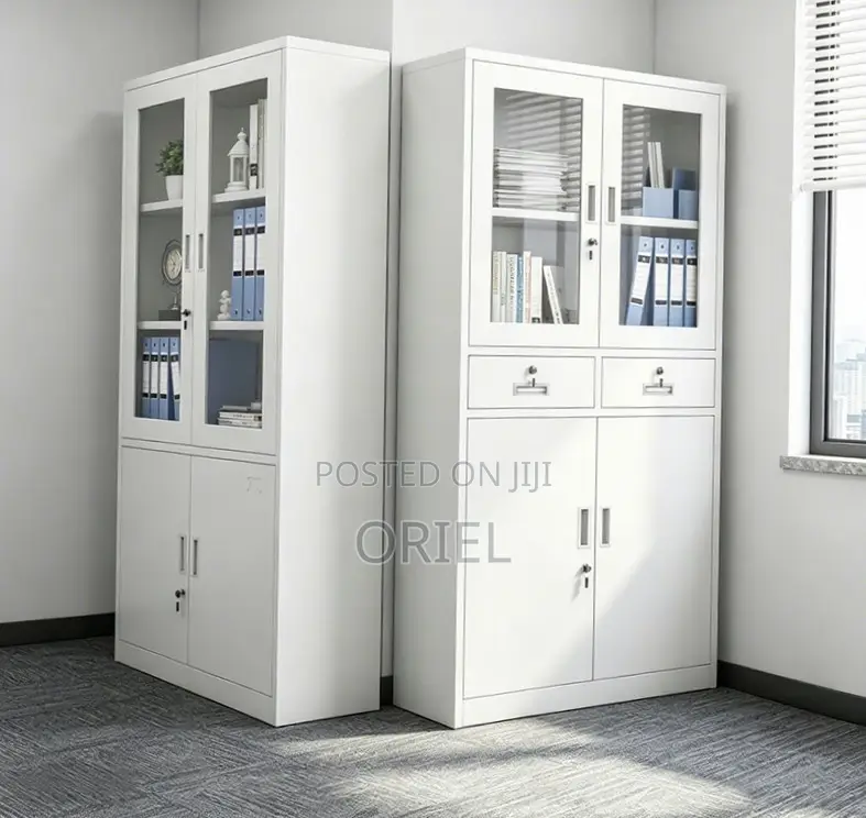 Office Cabinet:2-Door Steel Office Cabinet With Fixed Lockable Drawers