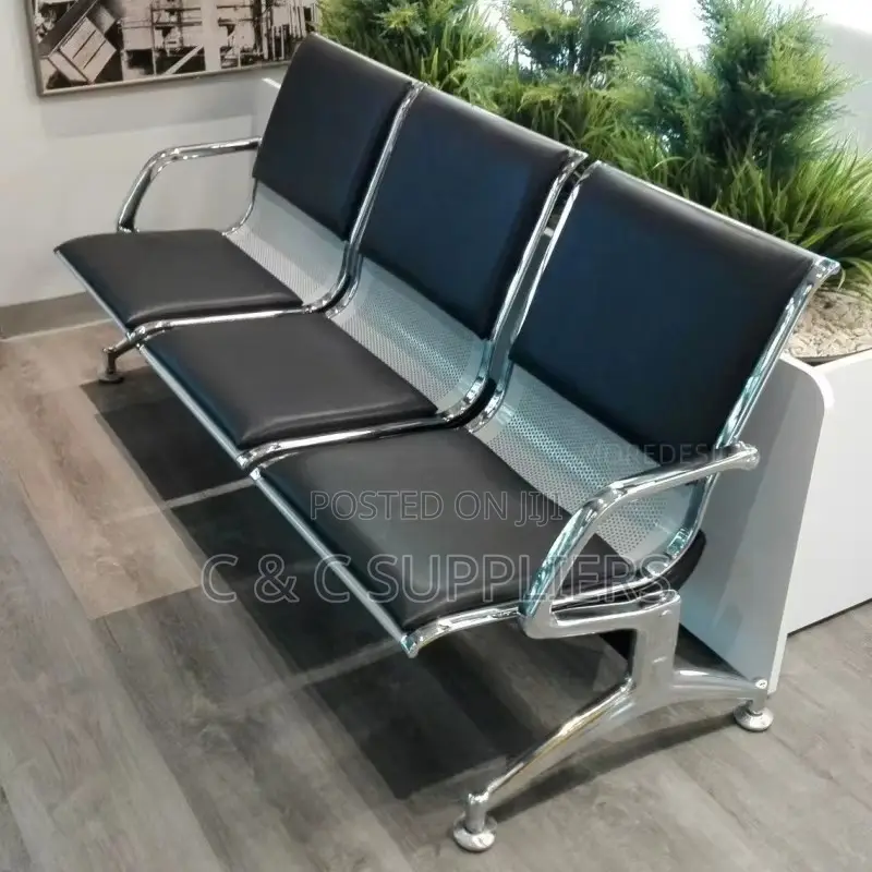 3-Link Padded Hall Way Waiting Bench.
