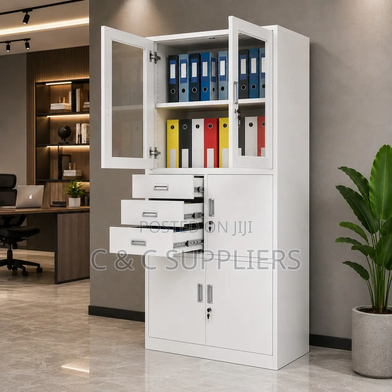 Office Metallic Cabinet With a Safe.