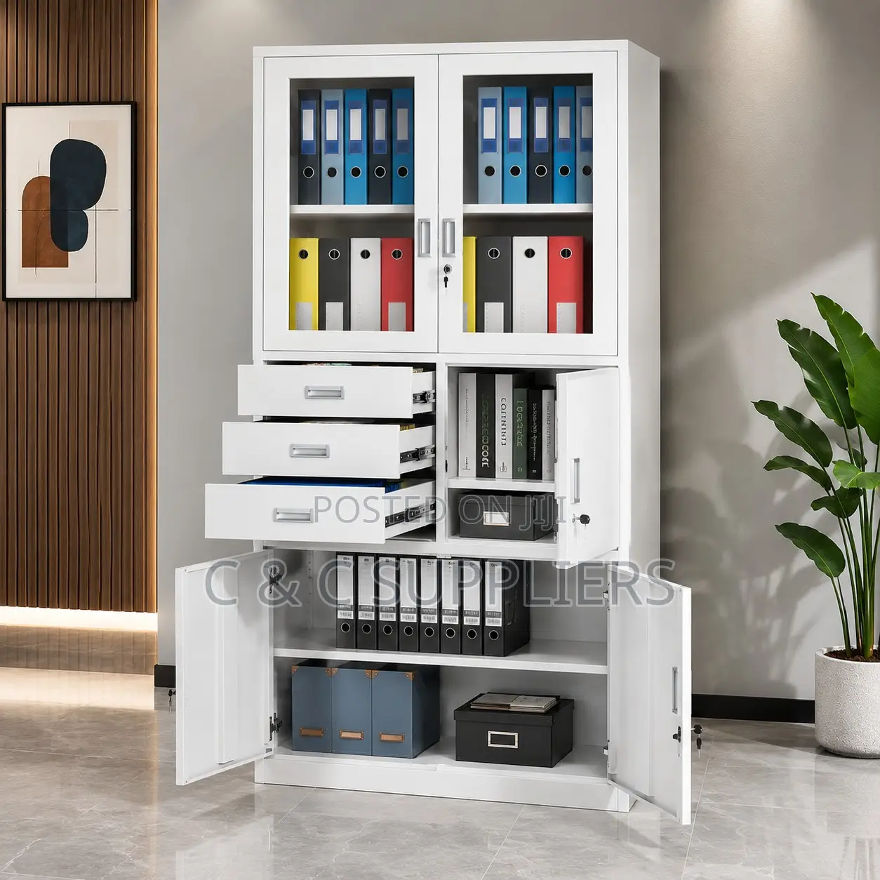 Office Metallic Cabinet With a Safe.