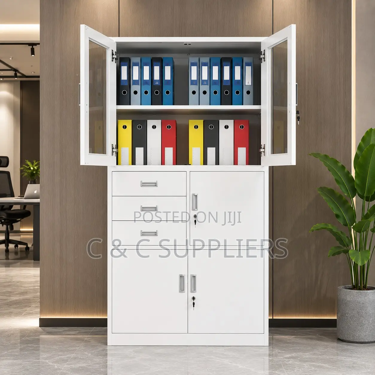 Office Metallic Cabinet With a Safe.