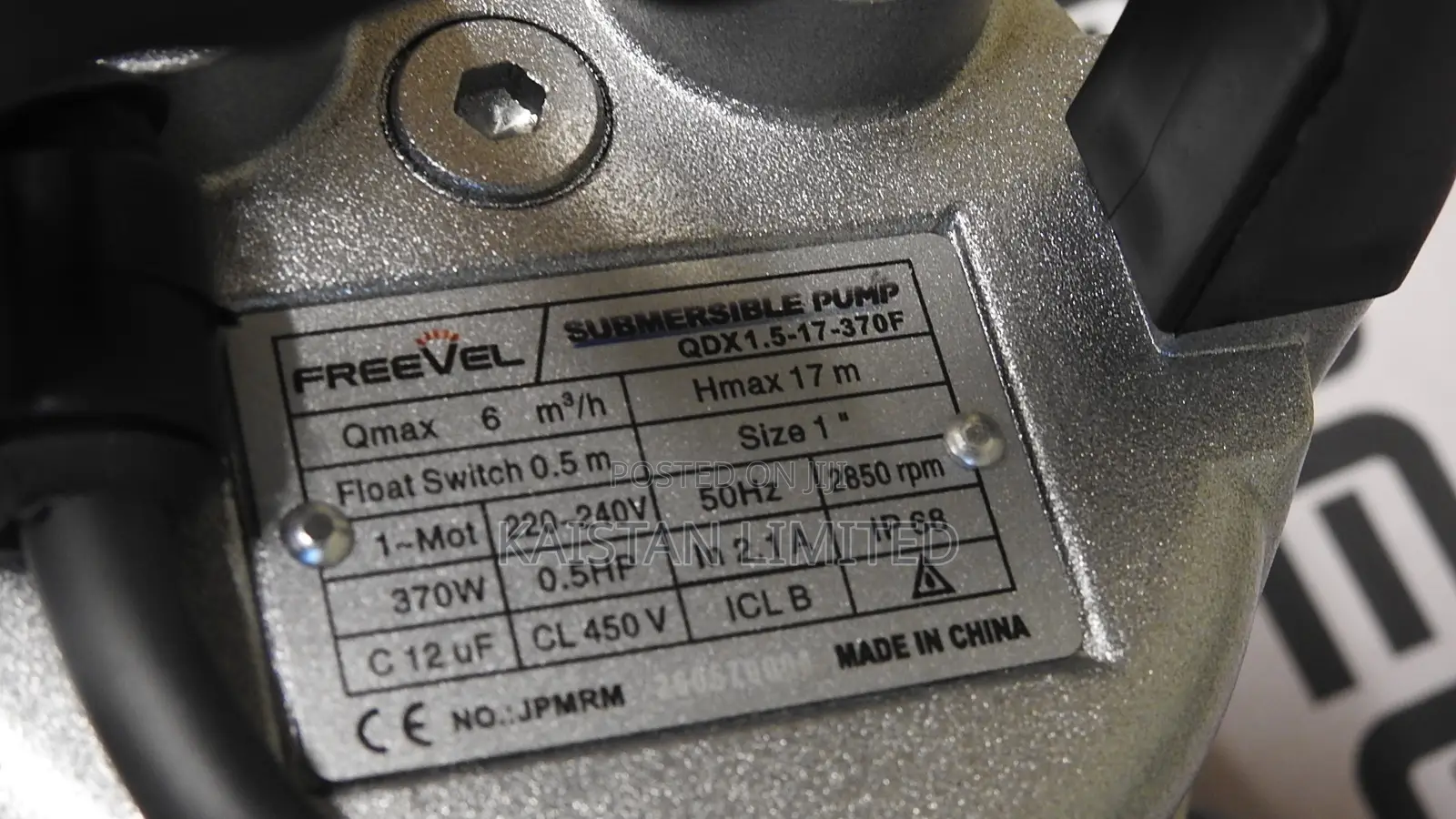 370W Freevel Submersible Water Pump 17M Maximum Head. 0.5hp Water Pump