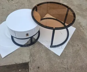 Modern Round Nesting Coffee Table Set Featuring a Sleek White Storage