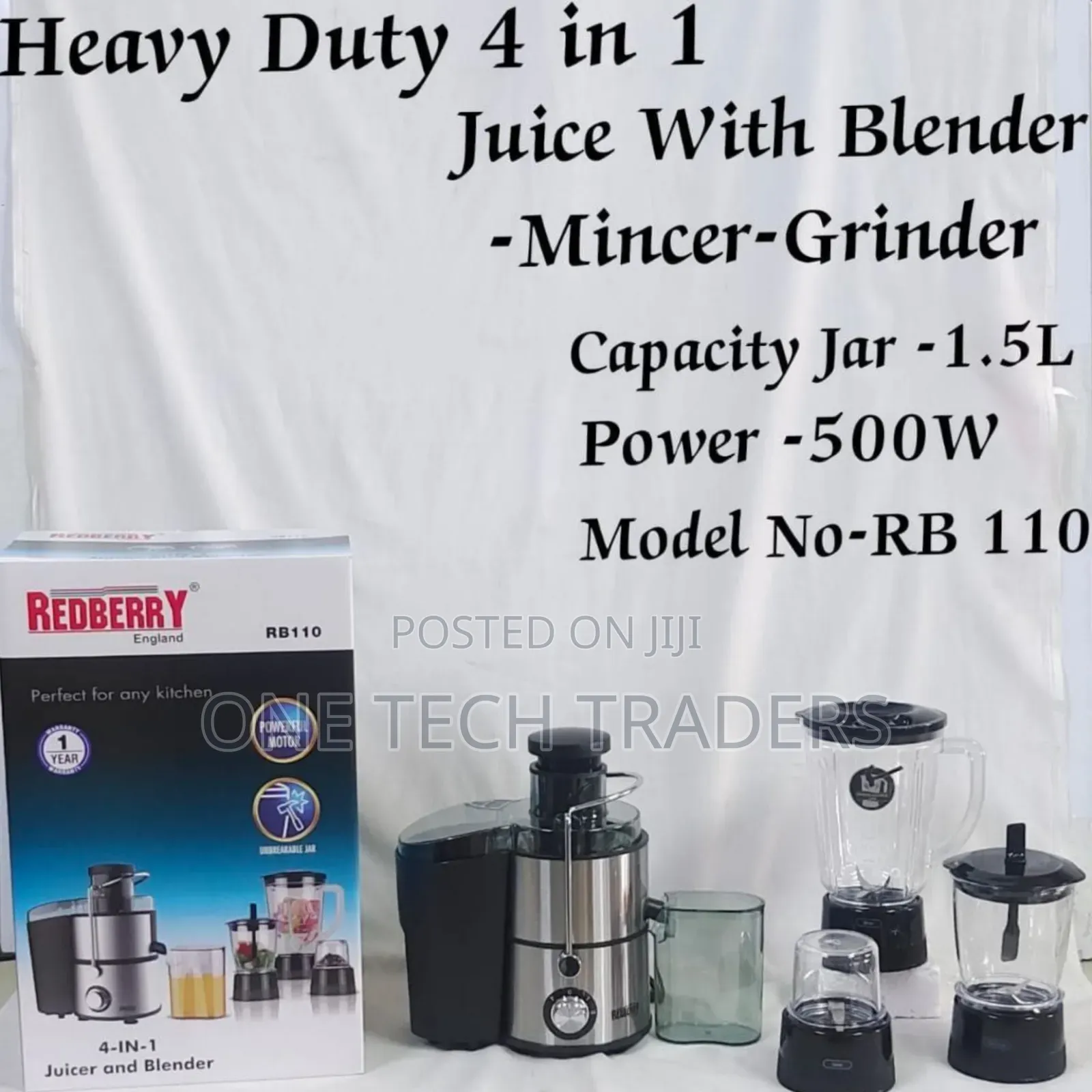4 in 1 Heavy Duty Juicer With Blender
