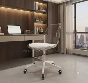 Dining Chairs; Clear Backrest Swivel Home Chair