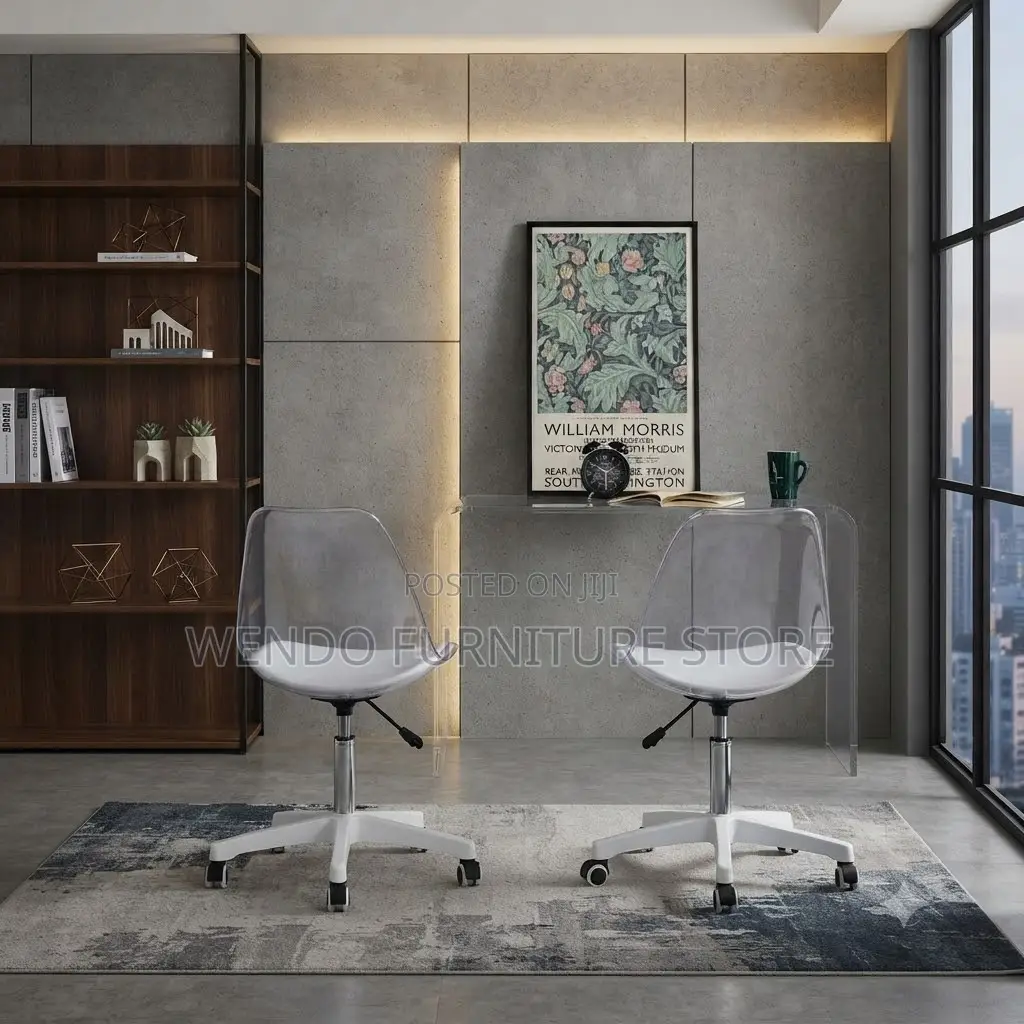 Dining Chairs; Clear Backrest Swivel Home Chair