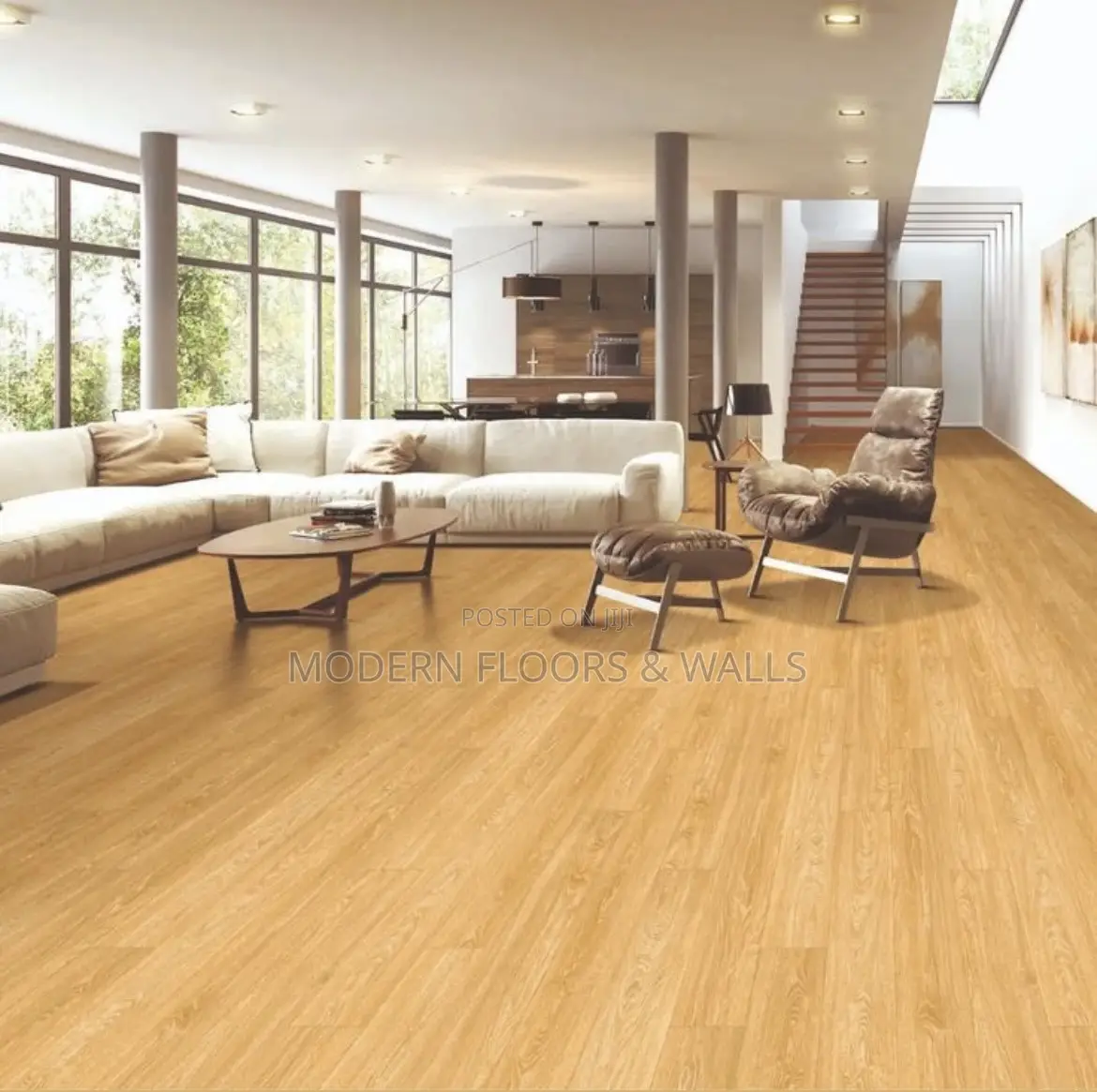 6mm Oak Wooden Brown SPC Click Lock Floor Tiles + IXPE Back Pad