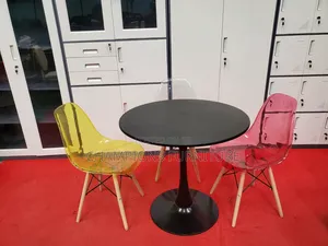 Modern Black Tulip Table and Eames Chairs Set