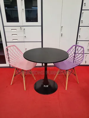 Modern Black Tulip Table and Eames Chairs Set