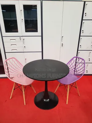 Modern Black Tulip Table and Eames Chairs Set