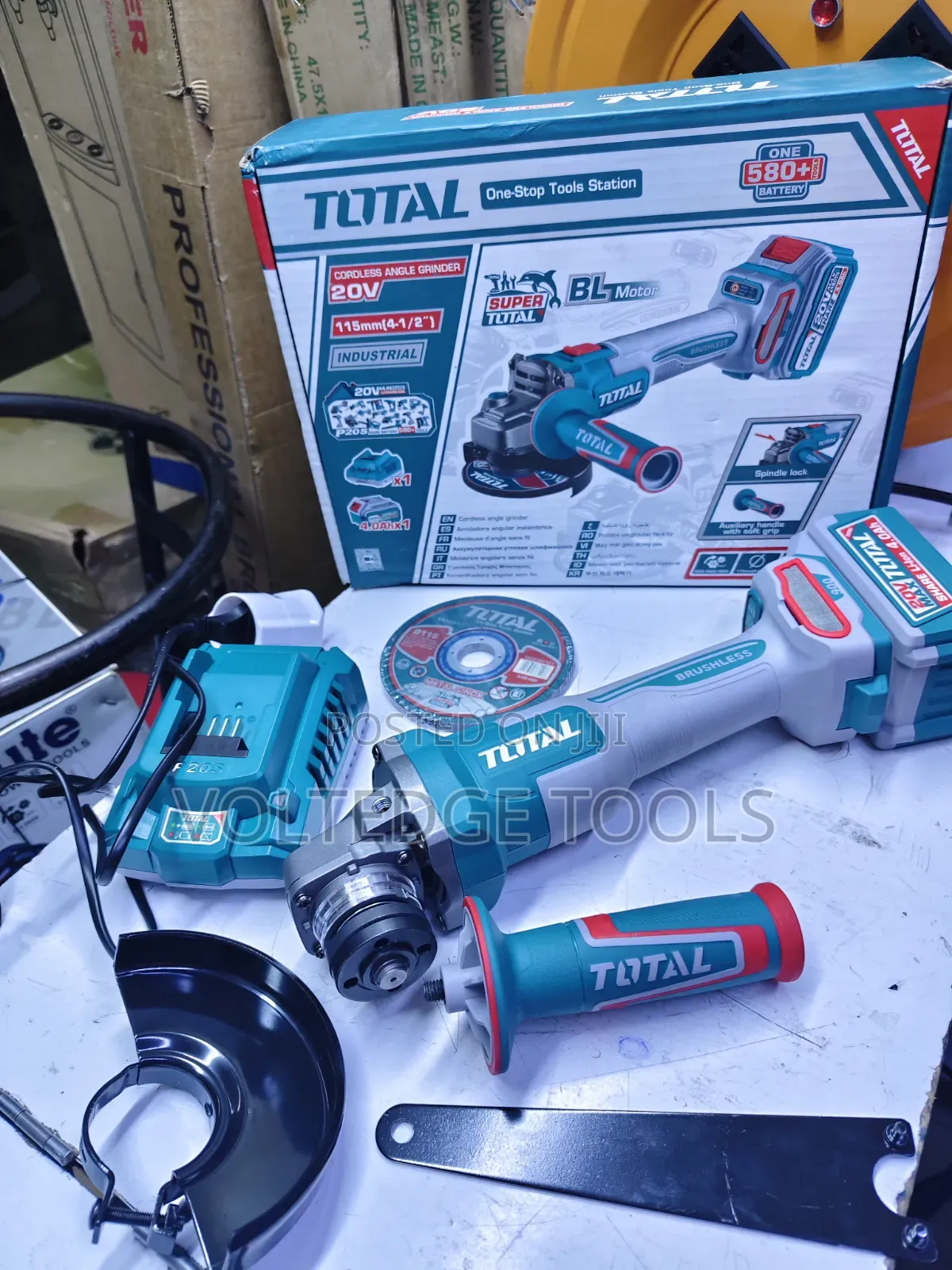 Total 20v Cordless Angle Grinder/Brushless Motor
