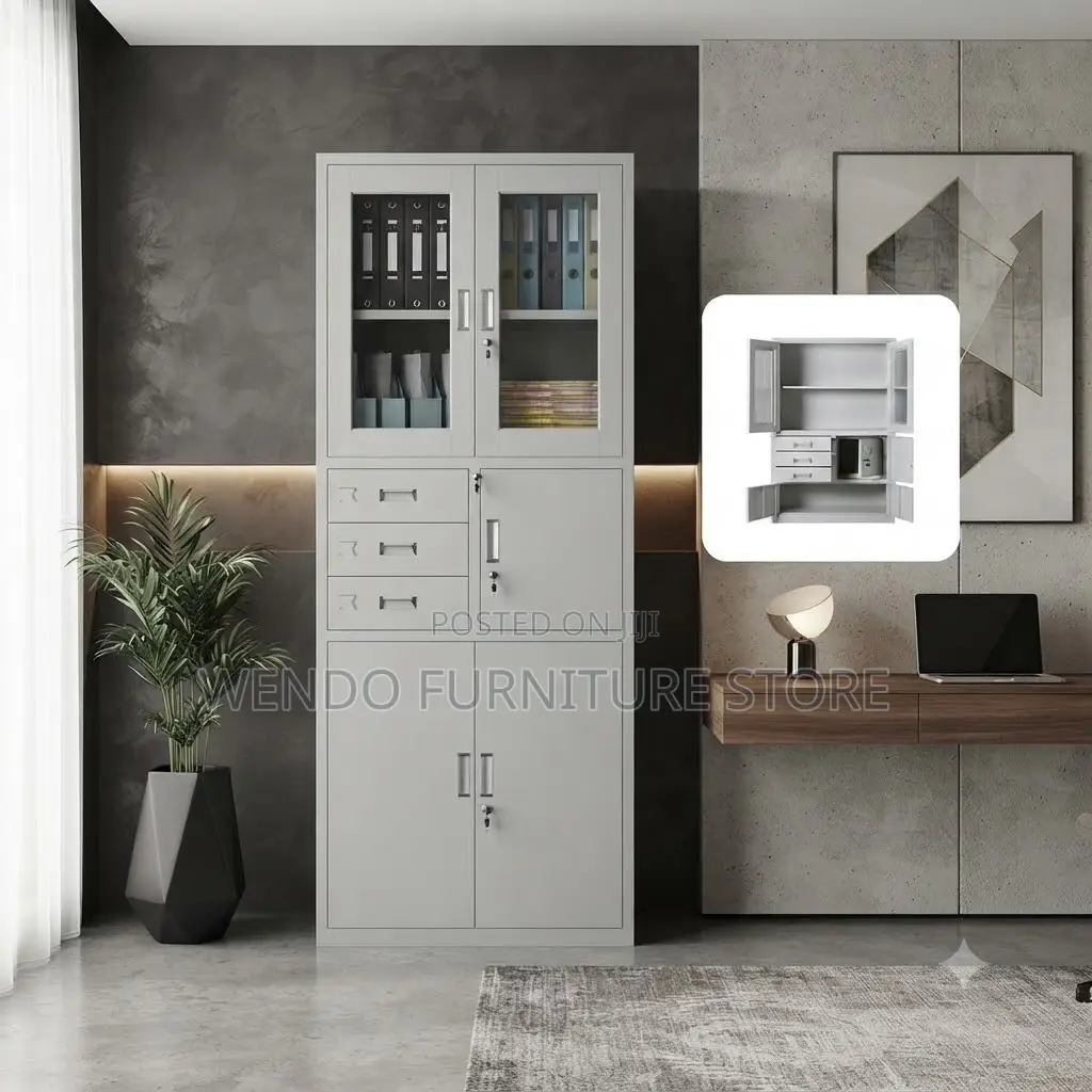 Office Cabinet; Two Doors Steel Secured Storage Cabinet
