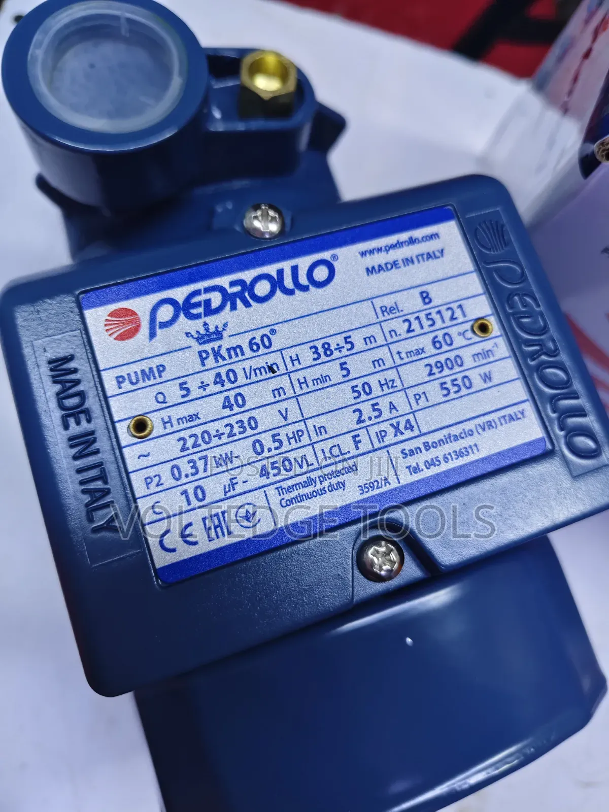 Pedrollo PKm 60 Peripheral Booster Water Pump (0.5 HP) — Brand New