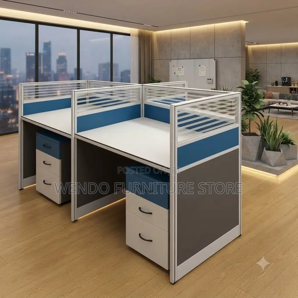 Office Workstation; Four Users Divided Way Workstation