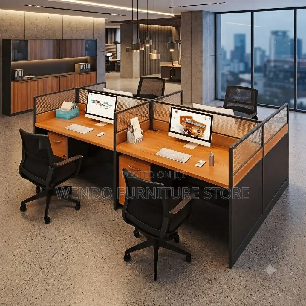 Office Workstation; Four Users Divided Way Workstation