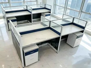 Elegant Modern 4 Way Working Station Strong and Favourable