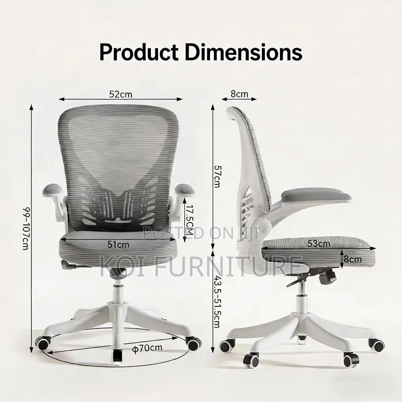 Office Chairs; Mid Backrest Ergonomic 360 Swivel Office Chairs