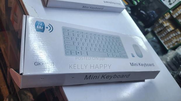 Mini Keyboard Wireless With Mouse White in Color - thumbnail 2