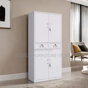 Office Cabinet; Four Doors Steel Gray Office Files Locks Cabinet