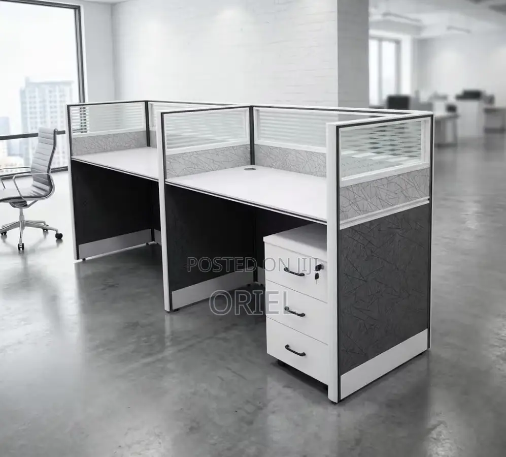 Office Workstation : 2-Person Straight Shared Office Workstation