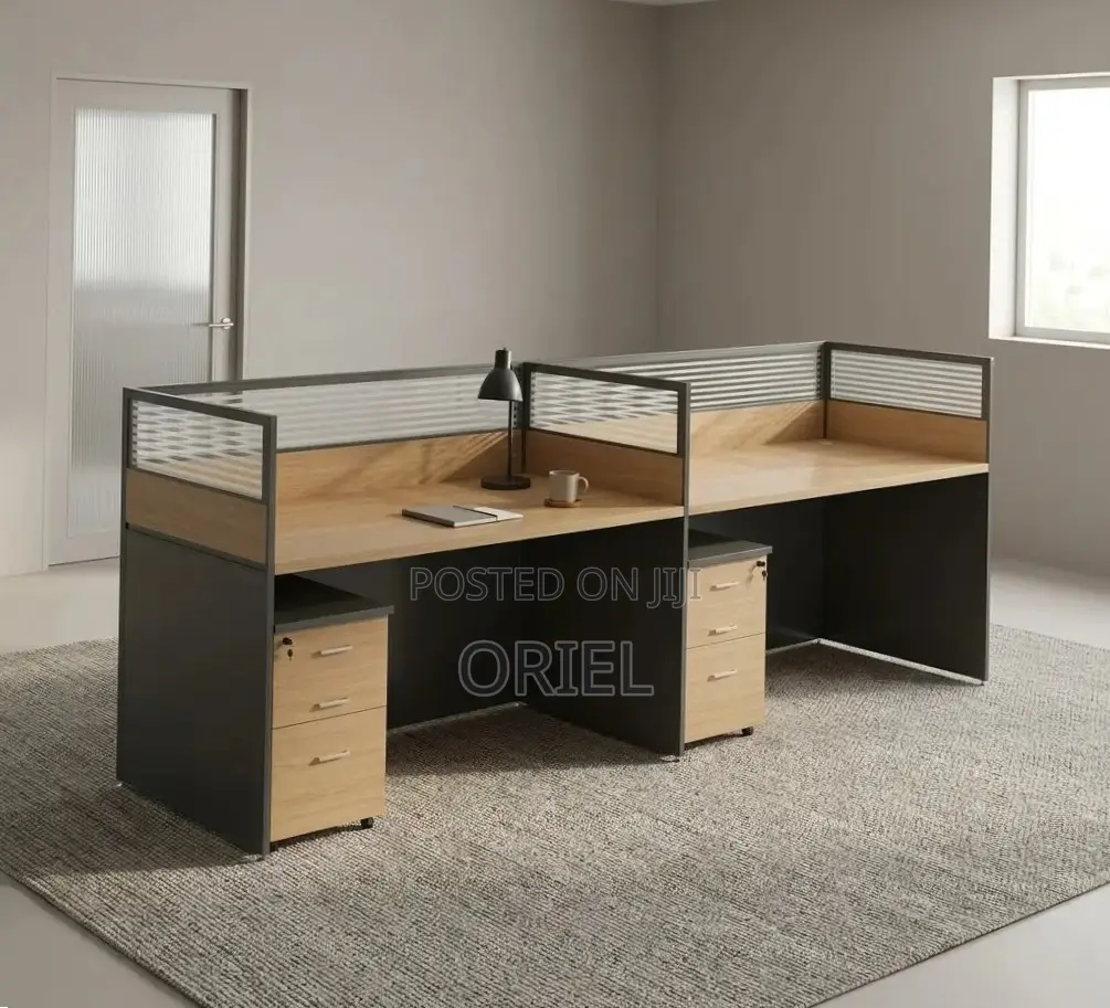 Office Workstation : 2-Person Straight Shared Office Workstation