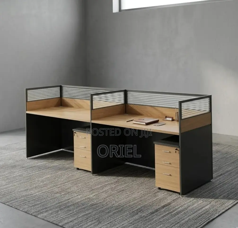 Office Workstation : 2-Person Straight Shared Office Workstation