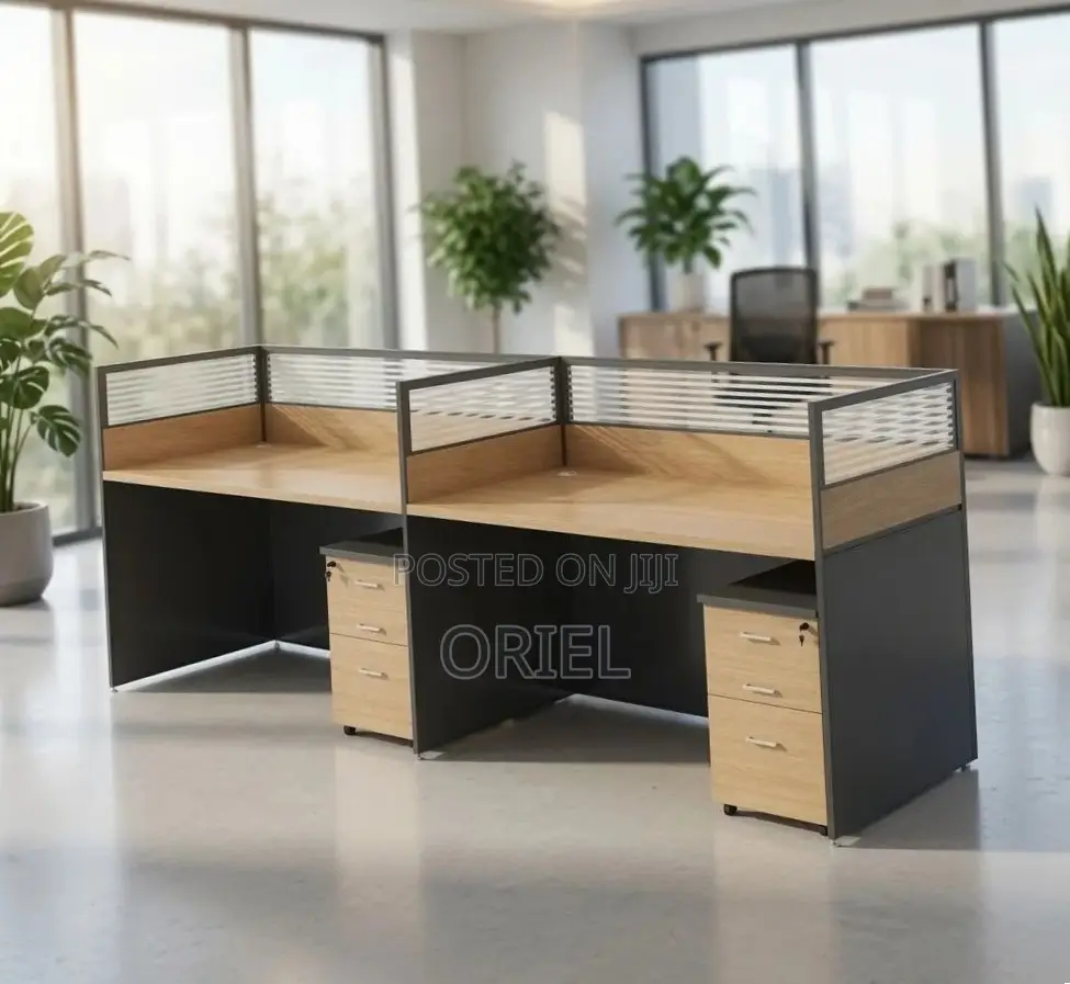 Office Workstation : 2-Person Straight Shared Office Workstation