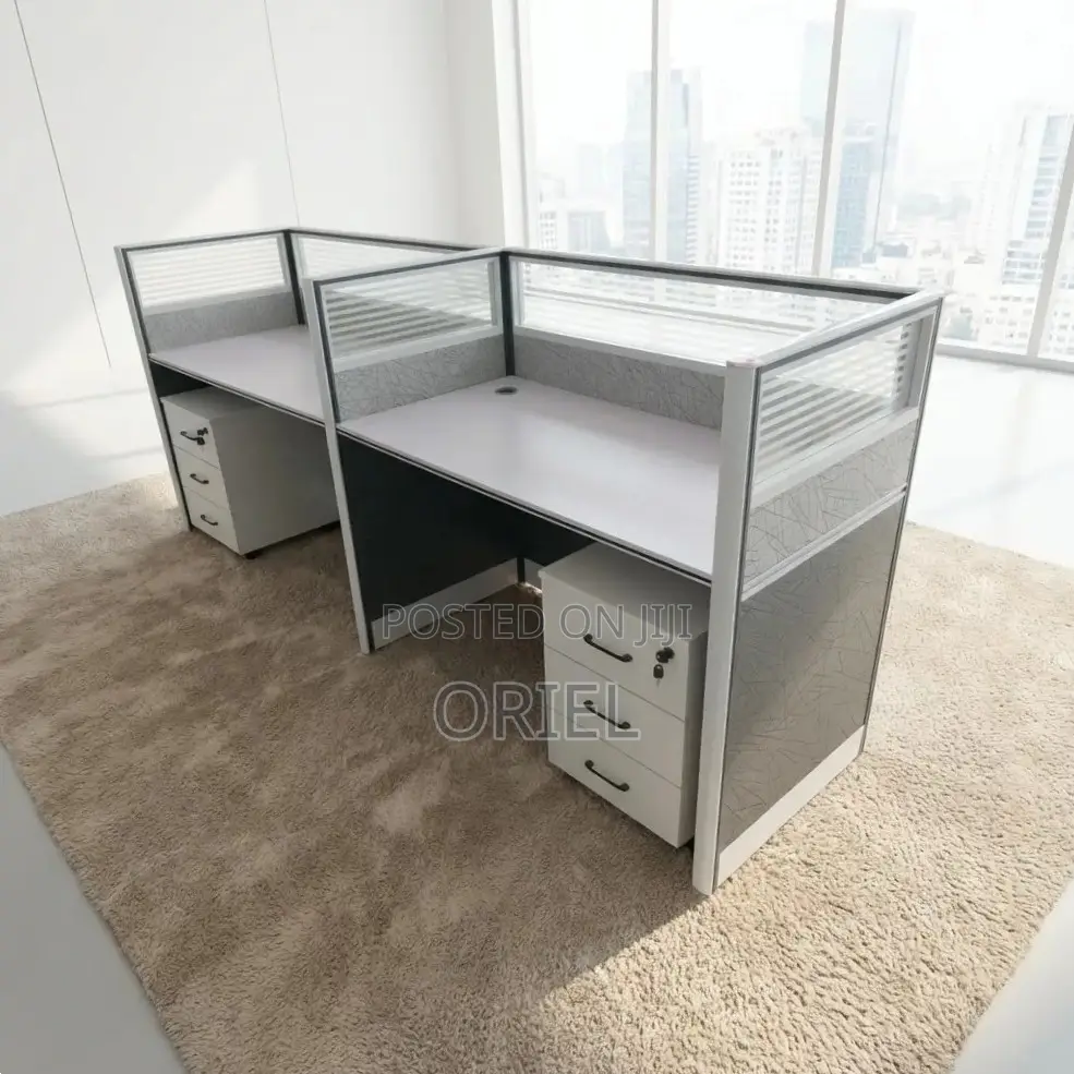 Office Workstation : 2-Person Straight Shared Office Workstation