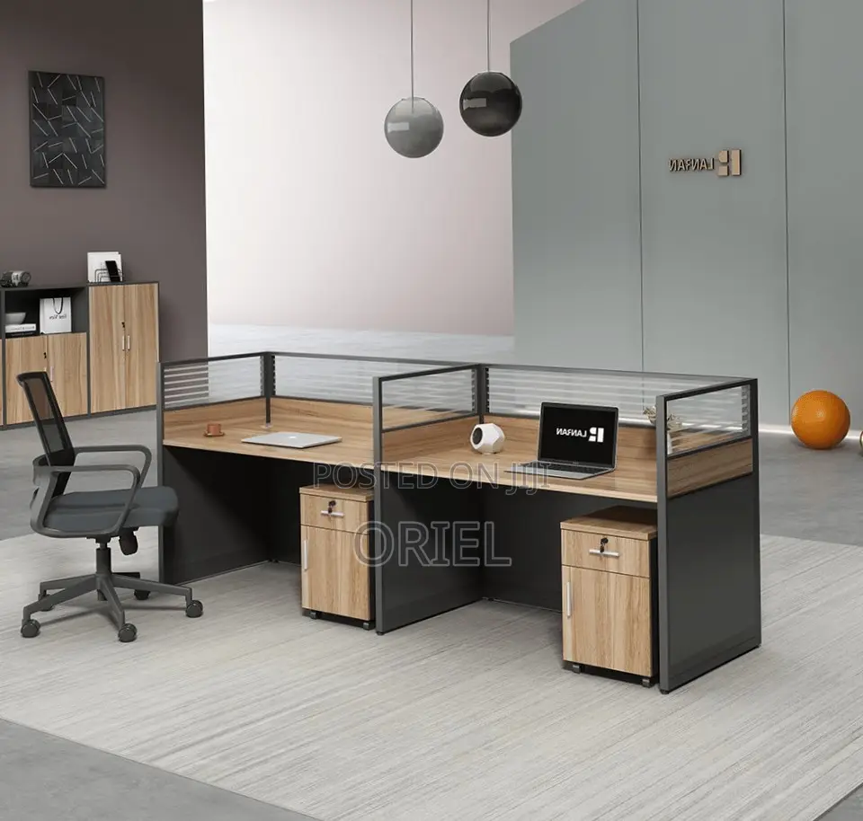 Office Workstation : 2-Person Straight Shared Office Workstation