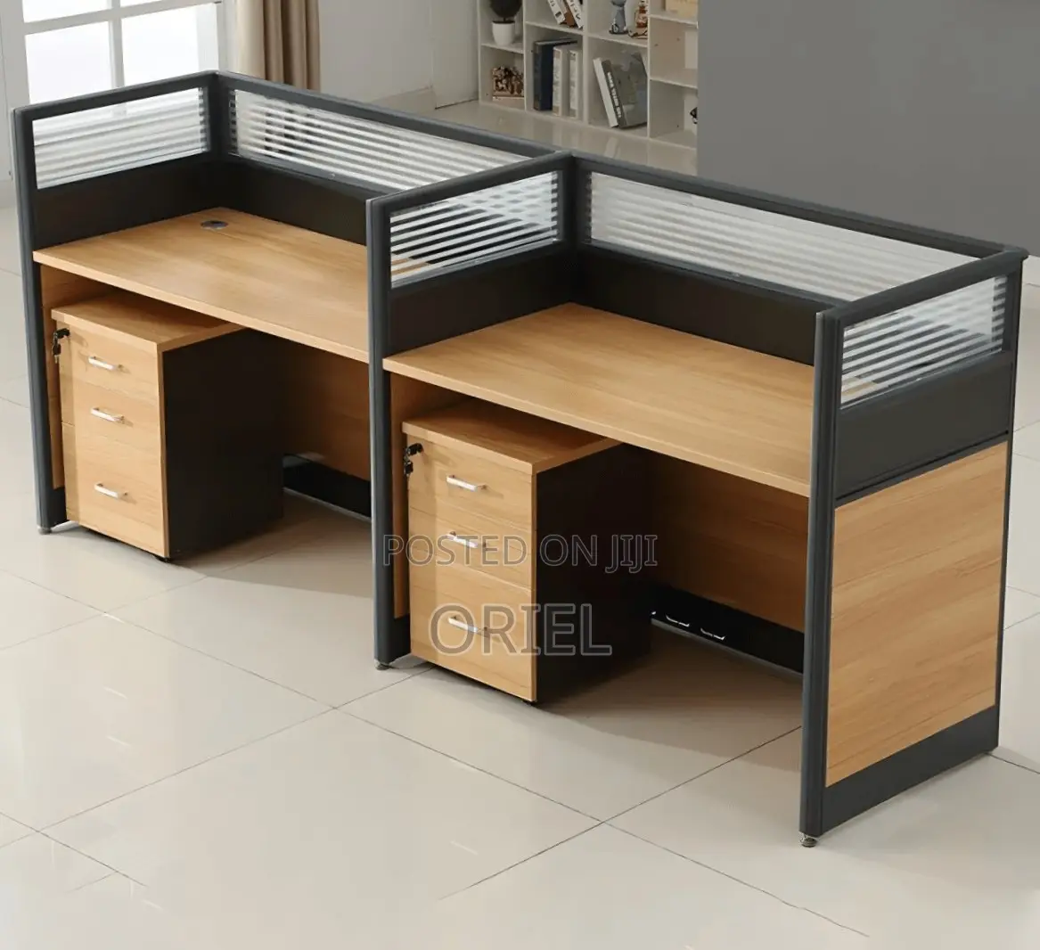 Office Workstation : 2-Person Straight Shared Office Workstation