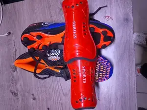 Kids Soccer Boots With Real Madrid Logo. Gift of Free Shin Guards