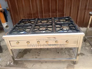 Heavy-Duty Commercial 6-Burner Stainless Steel Gas Cooker