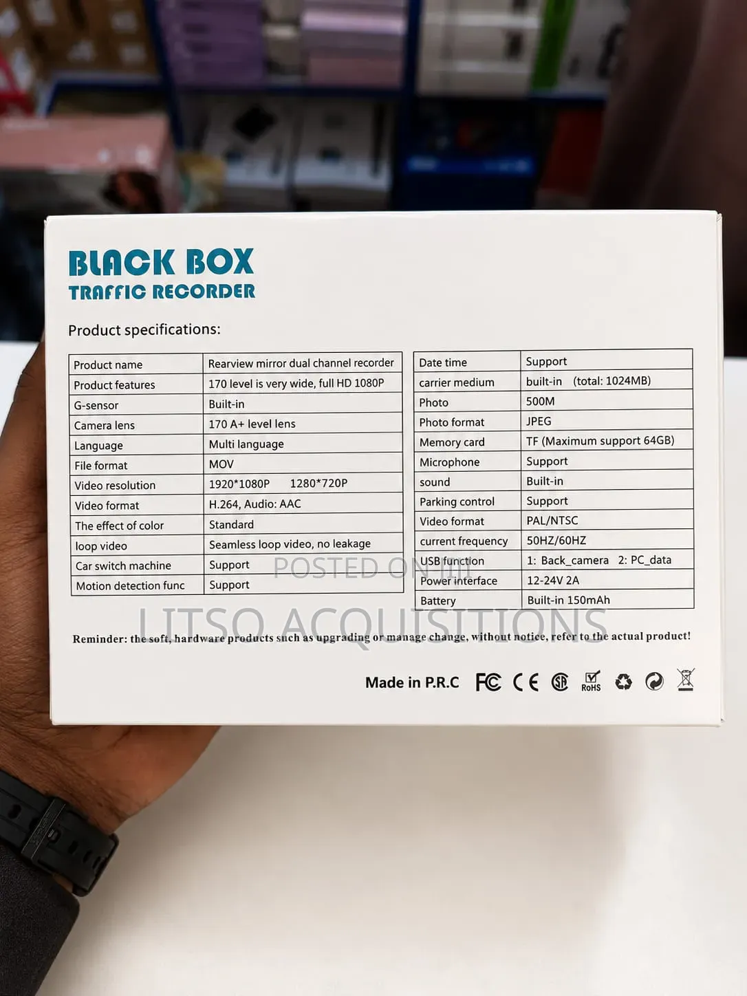 Black Box Traffic Recorder Dash Camera – Car DVR With Screen.