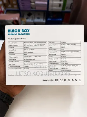 Black Box Traffic Recorder Dash Camera – Car DVR With Screen.