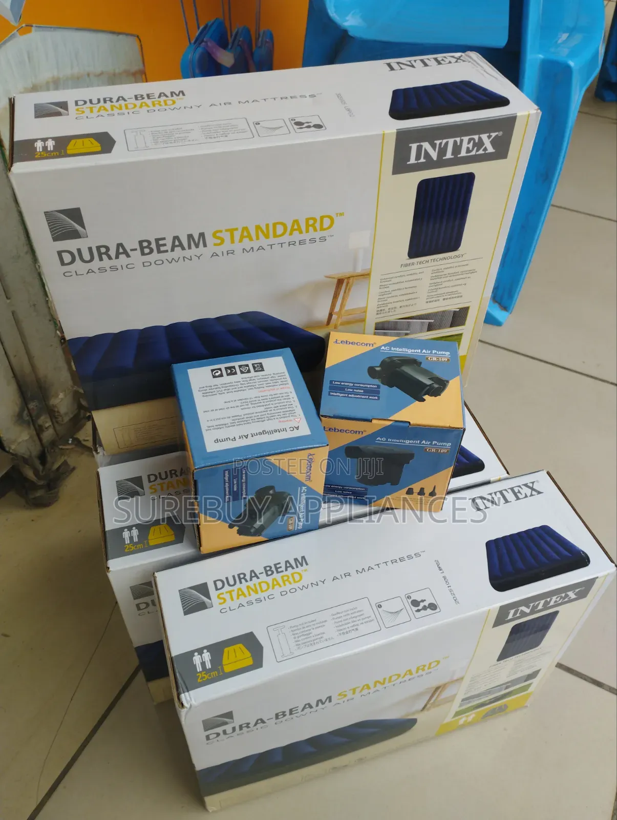 Intex 5×6 Inflatable Mattress – Comfortable Guest Travel Bed