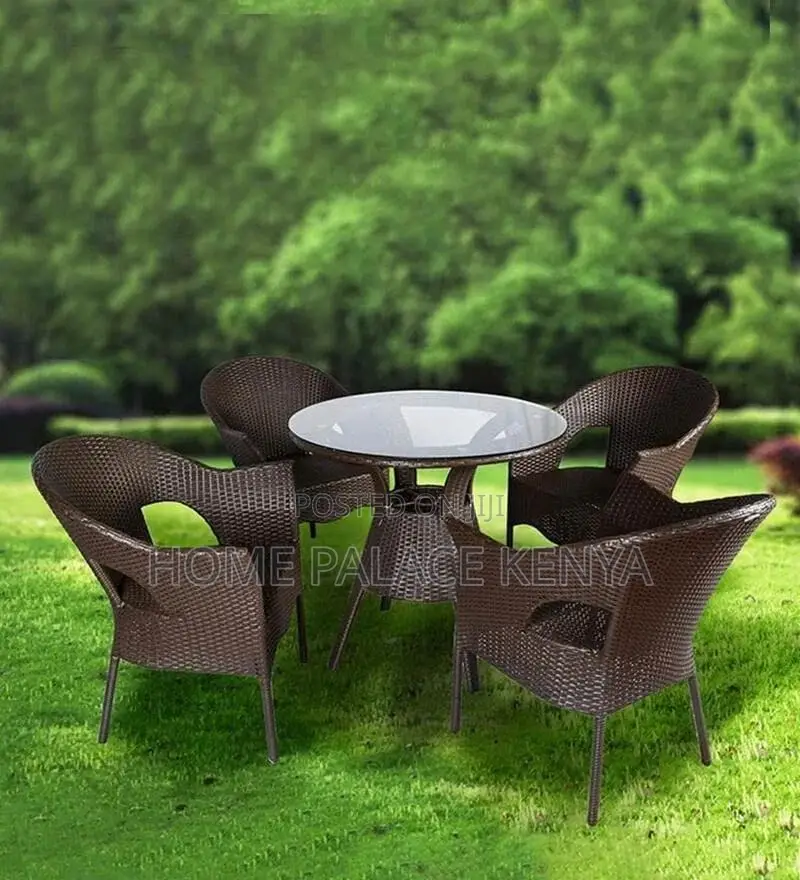 Outdoor Set; Elegant Rattan Patio Dining Set for Modern Outdoor Spaces