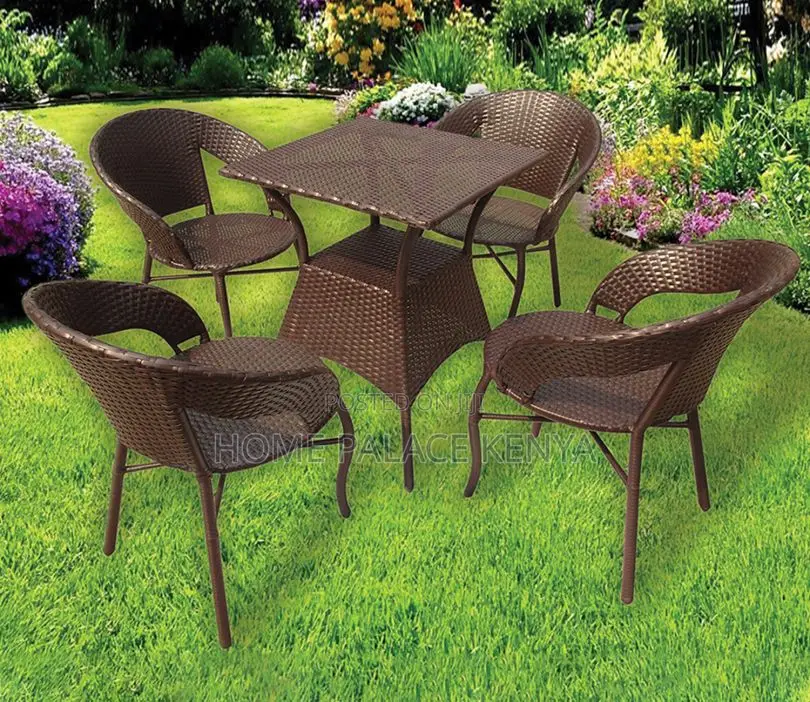 Outdoor Set; Elegant Rattan Patio Dining Set for Modern Outdoor Spaces