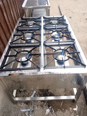 Locally Fabricated Commercial Stainless Steel 6-Burner Gas Cooker