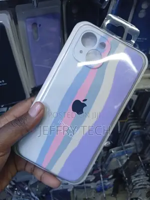 iPhone 14 Silicone Case Features a With a Vertical Striped Design