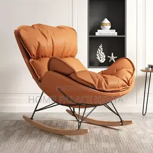 Rocking Chair;Elegant Wood Leg Rocking Lounge With Soft Padded Cushion