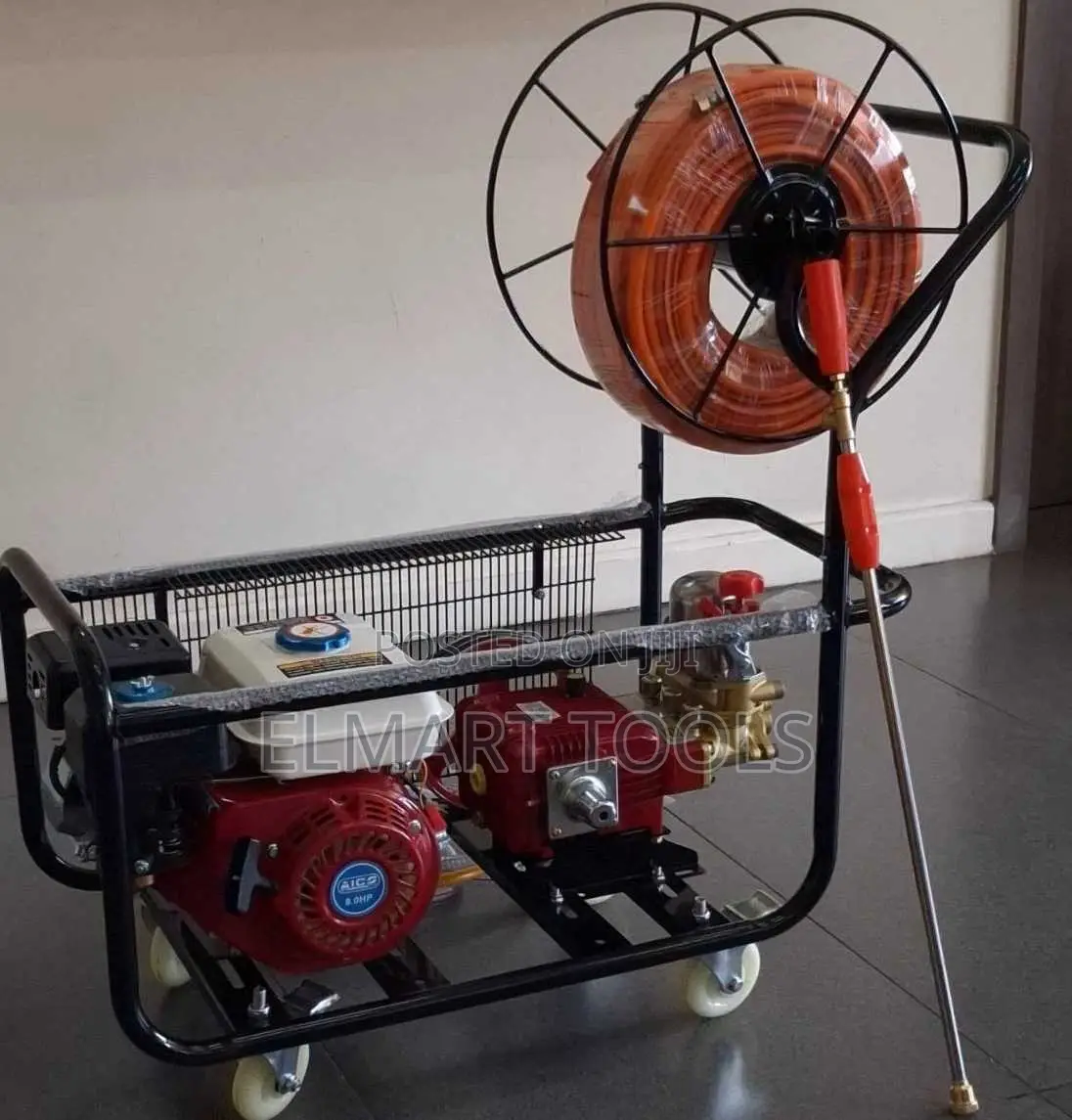 Aico Japan Trolley Sprayer Petrol 8hp Engine *With HOSE REEL