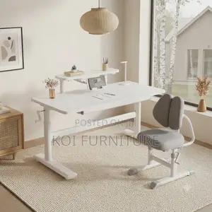 Office Desk; White Height Adjutable Manual Stand Desk