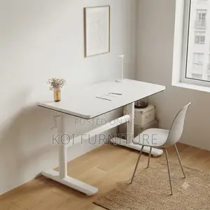 Office Desk; White Height Adjutable Manual Stand Desk