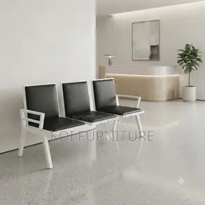 Office Benches; Three Seaters Leather Reception Waiting Area Bench